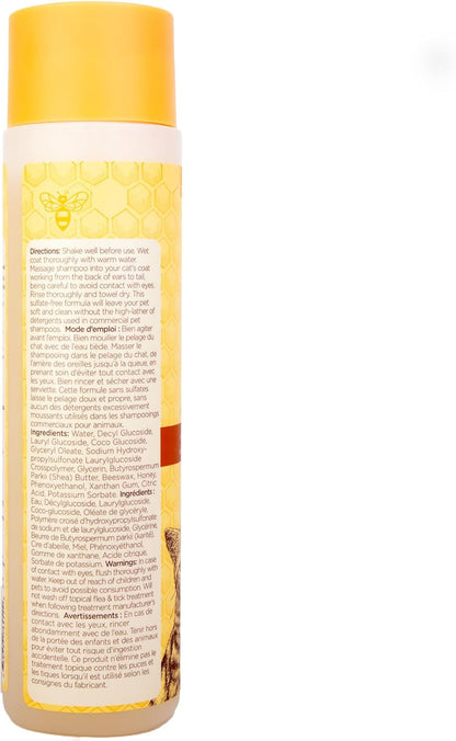 Hypoallergenic Cat Shampoo with Shea Butter and Honey, Gentle Formula for Indoor Cats with Dry or Sensitive Skin, Ph Balanced, Fragrance-Free, 10 Fl Oz - 2 Pack